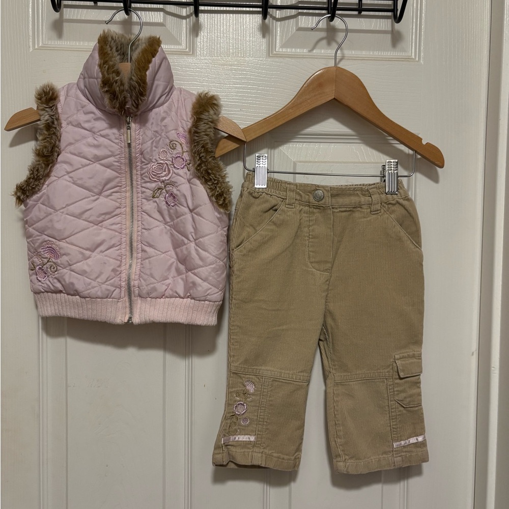 Nannette Pink and Tan Kids Matching Set